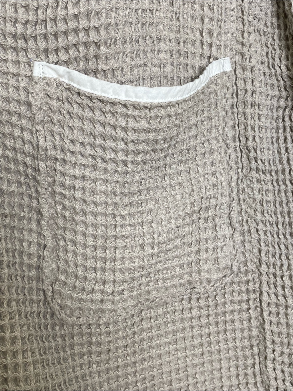 Boll & Branch Waffle Robe Pewter Gray White Women's Large Organic Cotton Cozy — image 4 of 8